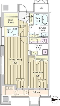 汐留駅 徒歩4分 15階の物件間取画像